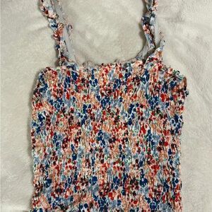 Multicolor Smocked Women’s Top